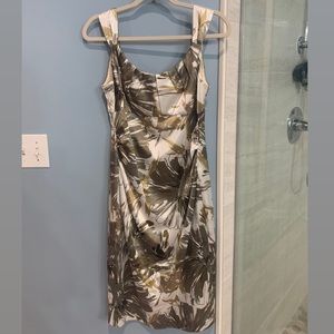 Silk floral abstract dress size 12 like new